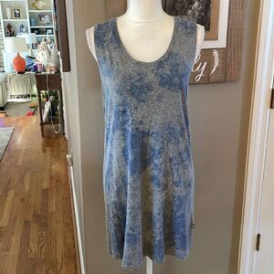 Sol Angeles Gray and Blue Sleeveless Tie Dye Dress size small